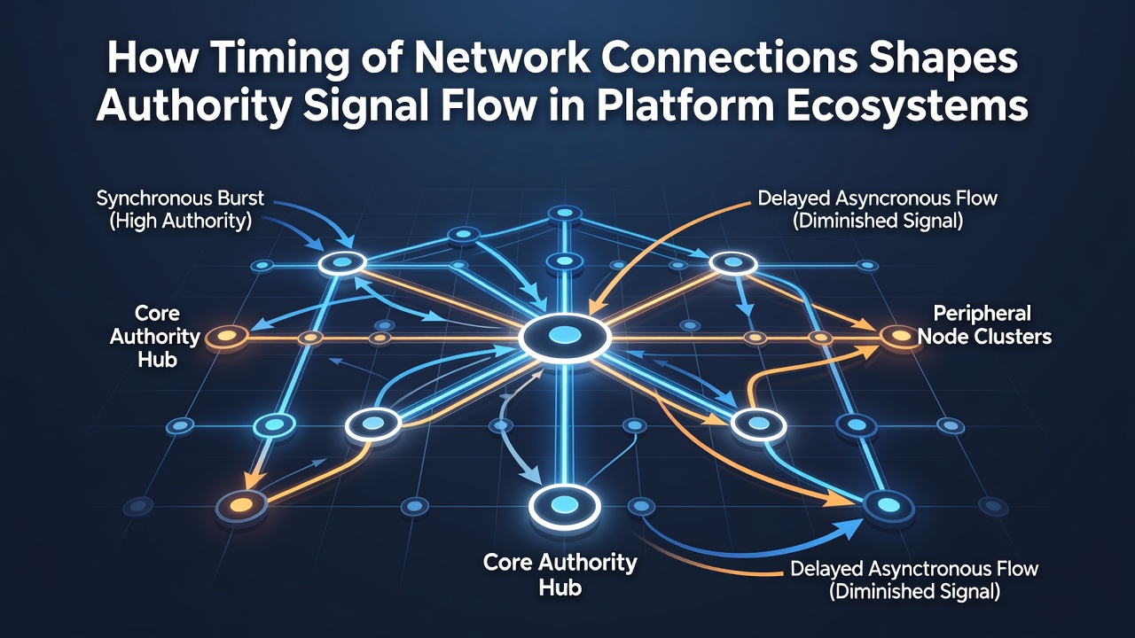 How Timing of Network Connections Shapes Authority Signal Flow in Platform Ecosystems